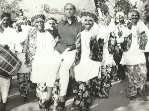 A view of the Bazigars settled by the association on Shamlat Lands dancing with joy.